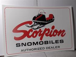 scorpion dealer poster sign  sachs jlo rockwell  snowmobile vintage