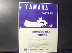1973 YAMAHA  sr 292 sled parts manual vintage sleds