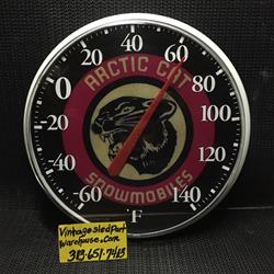 VINTAGE ARCTIC CAT PANTHER LOGO THERMOMETER HIRTH ENGINE VINTAGE ARCTIC CAT SLED THERMOMETER KAWASAKI ENGINE SNOWMOBILE