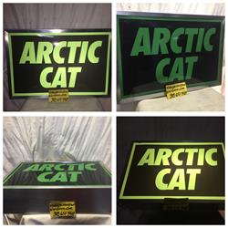 Vintage arctic cat dealer sign ARCTIC CAT  kawaski spirit Suzuki engine snowmobiles ext king cat puma 760 Jlo panther trail cat 793 Hirth hirth 650 Red Baron hirth 194r 292 Jlo 230r montana pipes