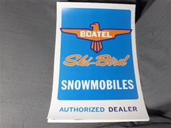 ski bird boatel  sled dealer poster sign snowmobile vintage
