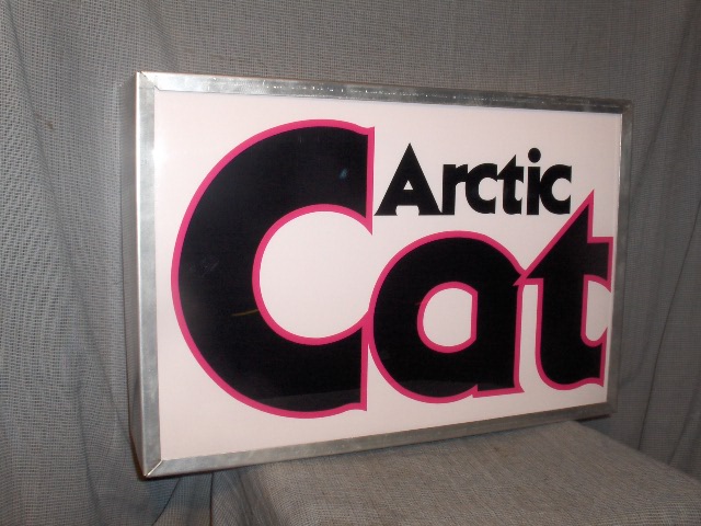 arctic cat lighted sign pink cat logo