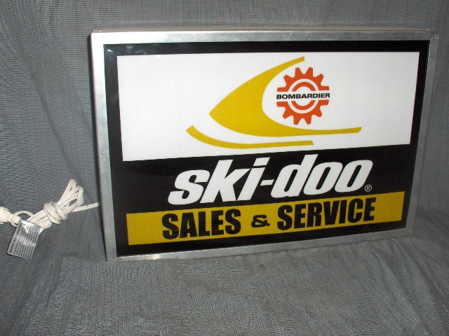 1973 ski doo sales & service dealer lighted sign rotax vintage sled
